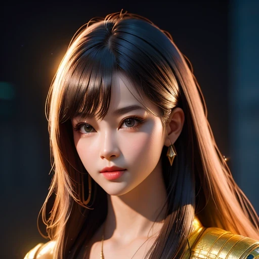 (masterpiece, best quality:1.2), 1girl, ((masterpiece, highest quality, Highest image quality, High resolution, photorealistic, Raw photo, 8K)), Retro Game, Nintendo, SEGA, Namco, Cyberpunk 1:25 miniatures，illustration，Side viewing angle，（（Side viewing angle）），Wear gold wire-rimmed reflective sunglasses，Carry future weapons，very happy，Side viewing angle，whole body，three-dimensional，octane rendering，Perfect face，Collagen texture