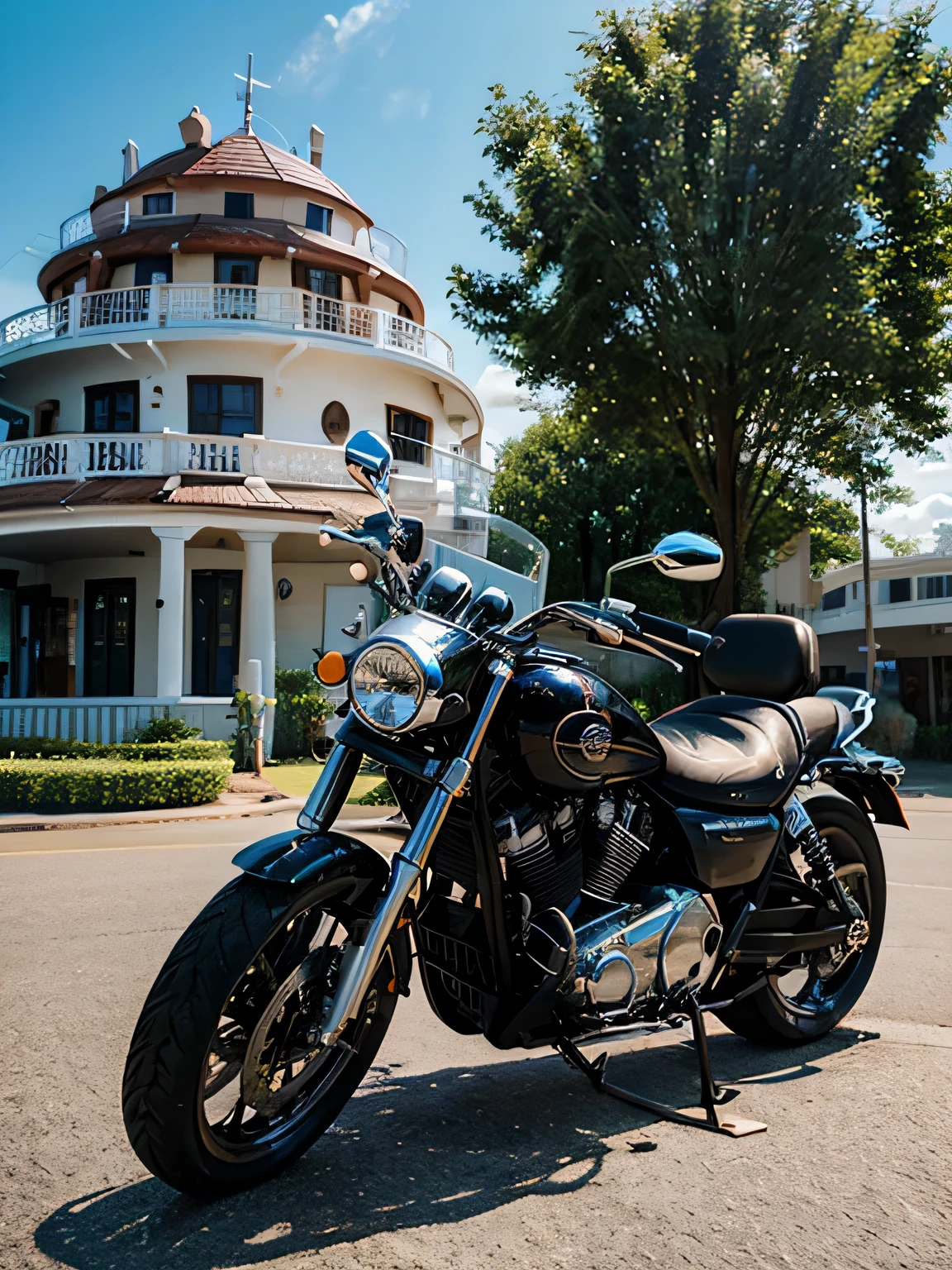 Create image with the southern cruise and a circle and motorcycle engine