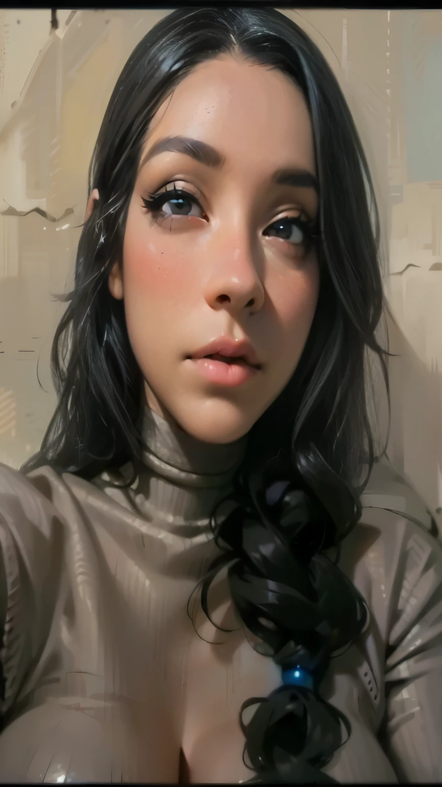 a hyper-realistic portrait of a young woman, under a tree, inside a forest, in the middle of nature, 22 years old, realistic, (lying on her side), sexy, (huge breasts 2:1), short brown hair, (hair tied with bows), curved, SFW