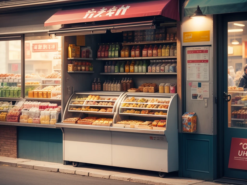 1 food truck, A girl selling breakfast, Morning, LED light, Color LED, Sandwiches, drinks, Menus, Breakfast 5 euros, 製作Sandwiches