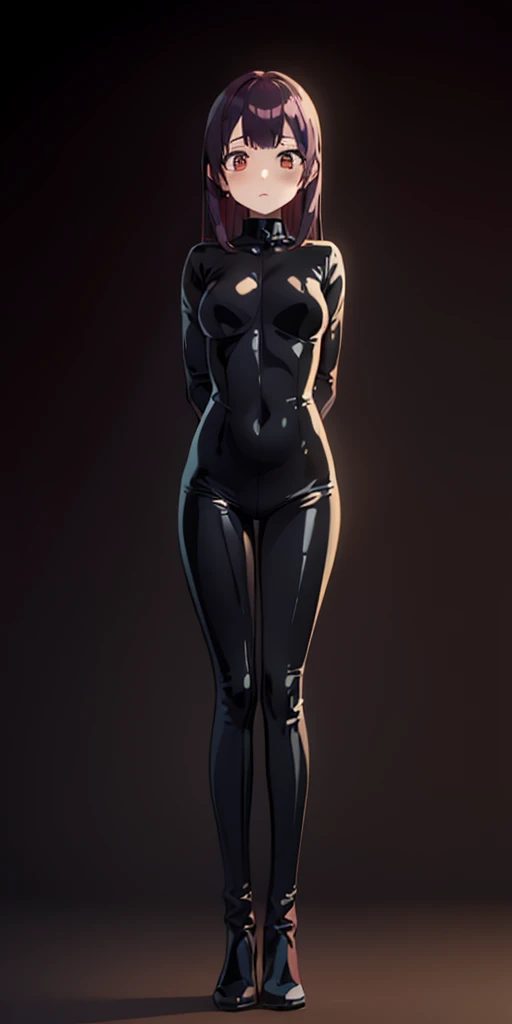 full body bondage latex girl (black background)