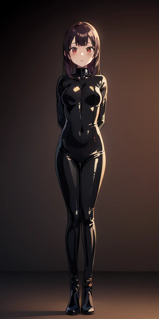 full body bondage latex girl (black background)