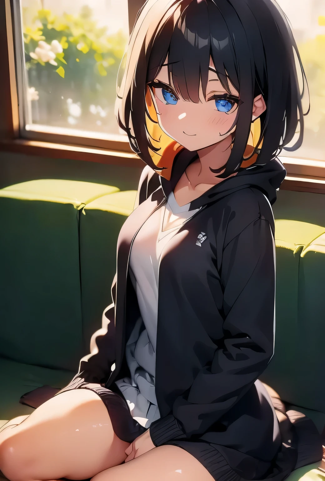 bob short　hoodie　futon　Shibuya　congestion　look back