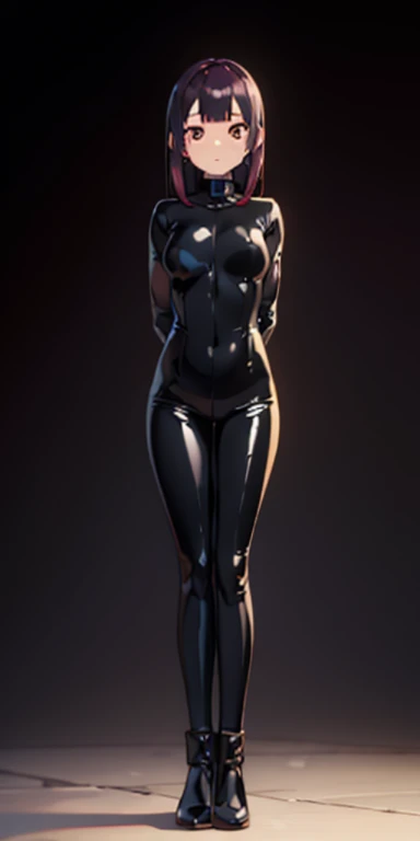 full body bondage latex girl (black background)