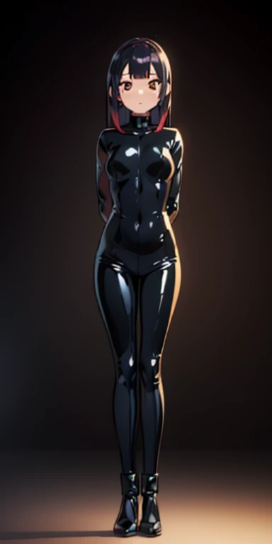full body bondage latex girl (black background)