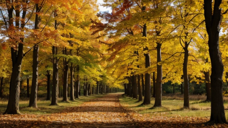 Autumn wood birds lanscape 