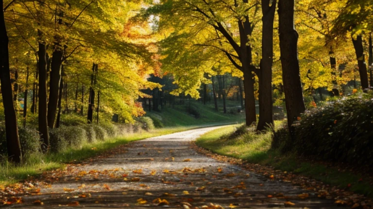 Autumn wood birds lanscape 