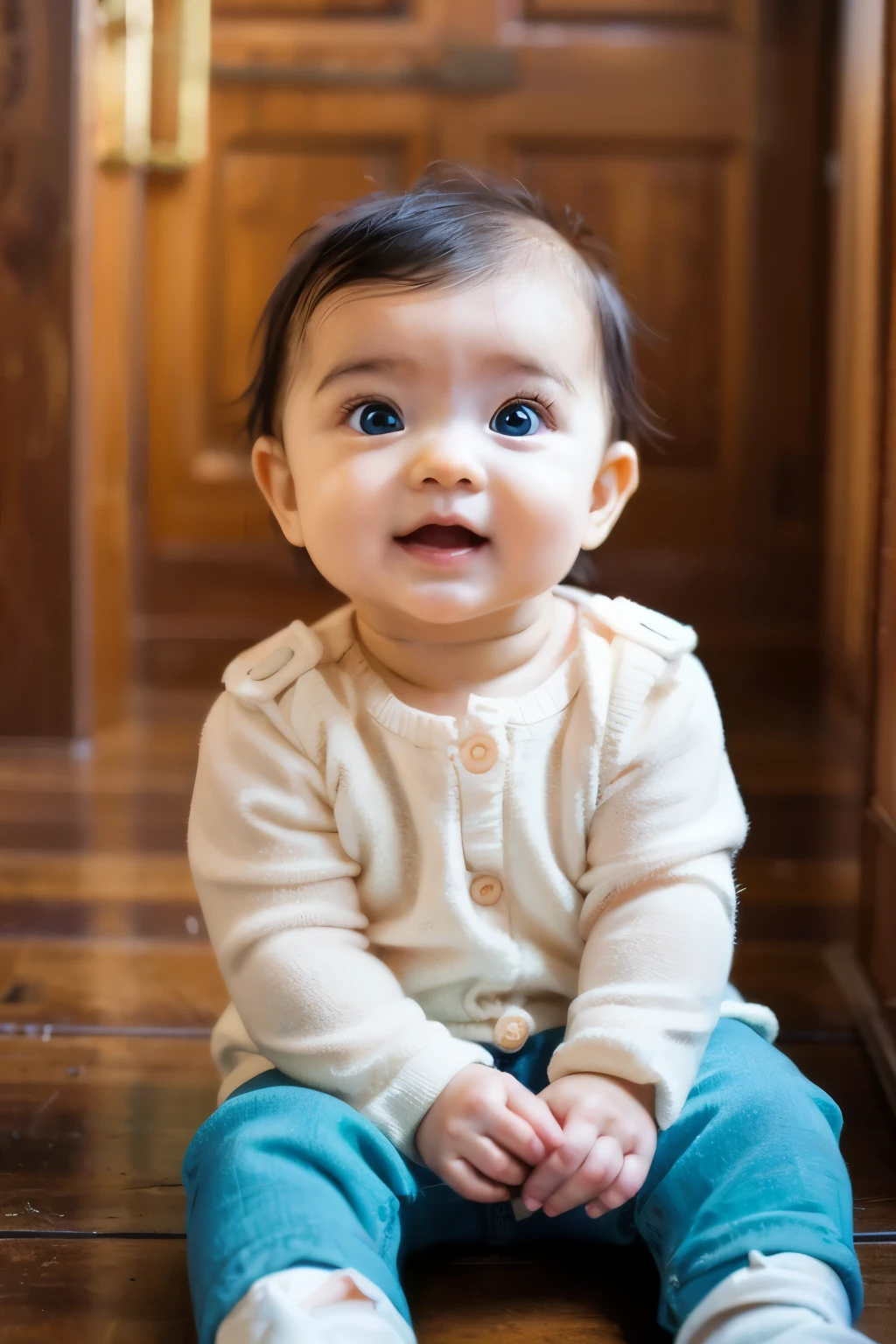 Cute baby in pink clothes