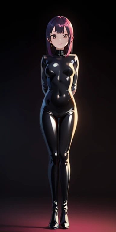 full body bondage latex girl (black background)