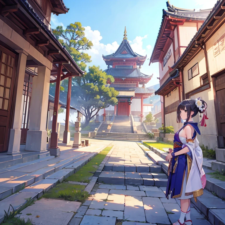 masterpiece, ultra detailed, background is temple, kochou shinobu