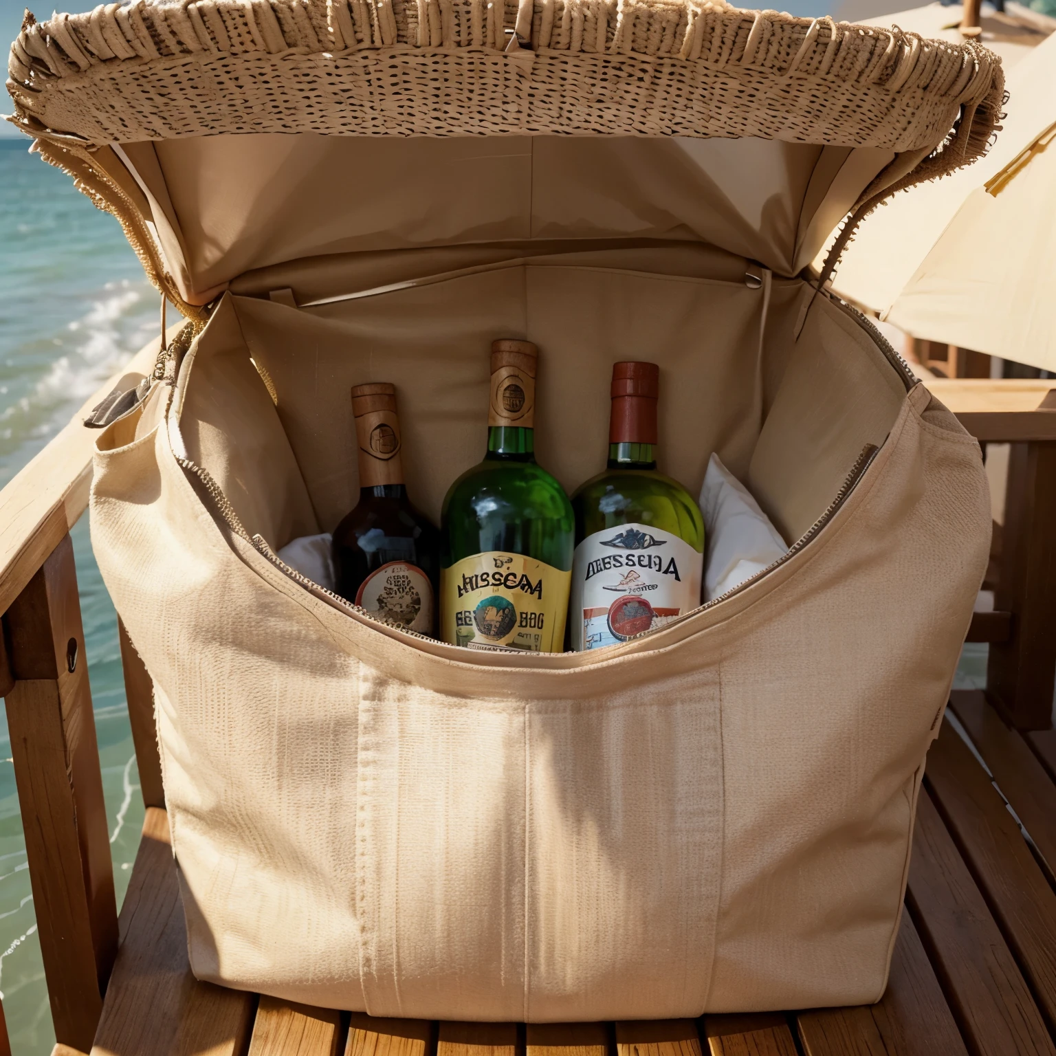 Crea una bolsa para guardar un tequila en forma de concha de mar elegante