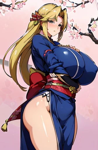 ((woman,(huge breasts:1.8), very red lips,huge breastsを強調,big ass,thin waist,long legs,Are standing,greenish blue eyes)) 8K(((japanese costume,kimono,european style costume,Tight fitting clothes,Clothes that fit tightly to the body,Clothes that show off your body lines))) 8K(((Clear body lines,Tight-fitting clothing,Clothes that show off your bust,胸のラインがはっきりTight-fitting clothing))) 8K(((((anime style face,(Cute face in anime styleの描写しっかり)) ((Cute face in anime style,Slit face,handsome face,A dashing face,There are cherry blossoms,The wind is blowing)) (1 girl:1.2), alone, Hime cut,伝統的なjapanese costume, soft smile