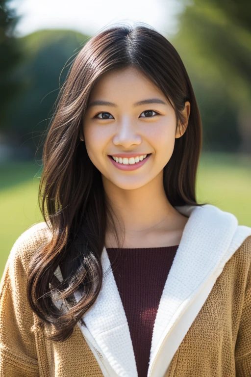 A girl named Tomoko, Wavy Hair, Brown Hair, 25 years old, Slender, toothy smile, first-person view, Sunburst Flare, f/2.0, 105mm, Nikon, UHD, retina, masterpiece, ccurate, anatomically correct, textured skin, super detail, high details, high quality, best quality, highres, 1080P, HD, 4K, 8k, casual outfit, sneakers
