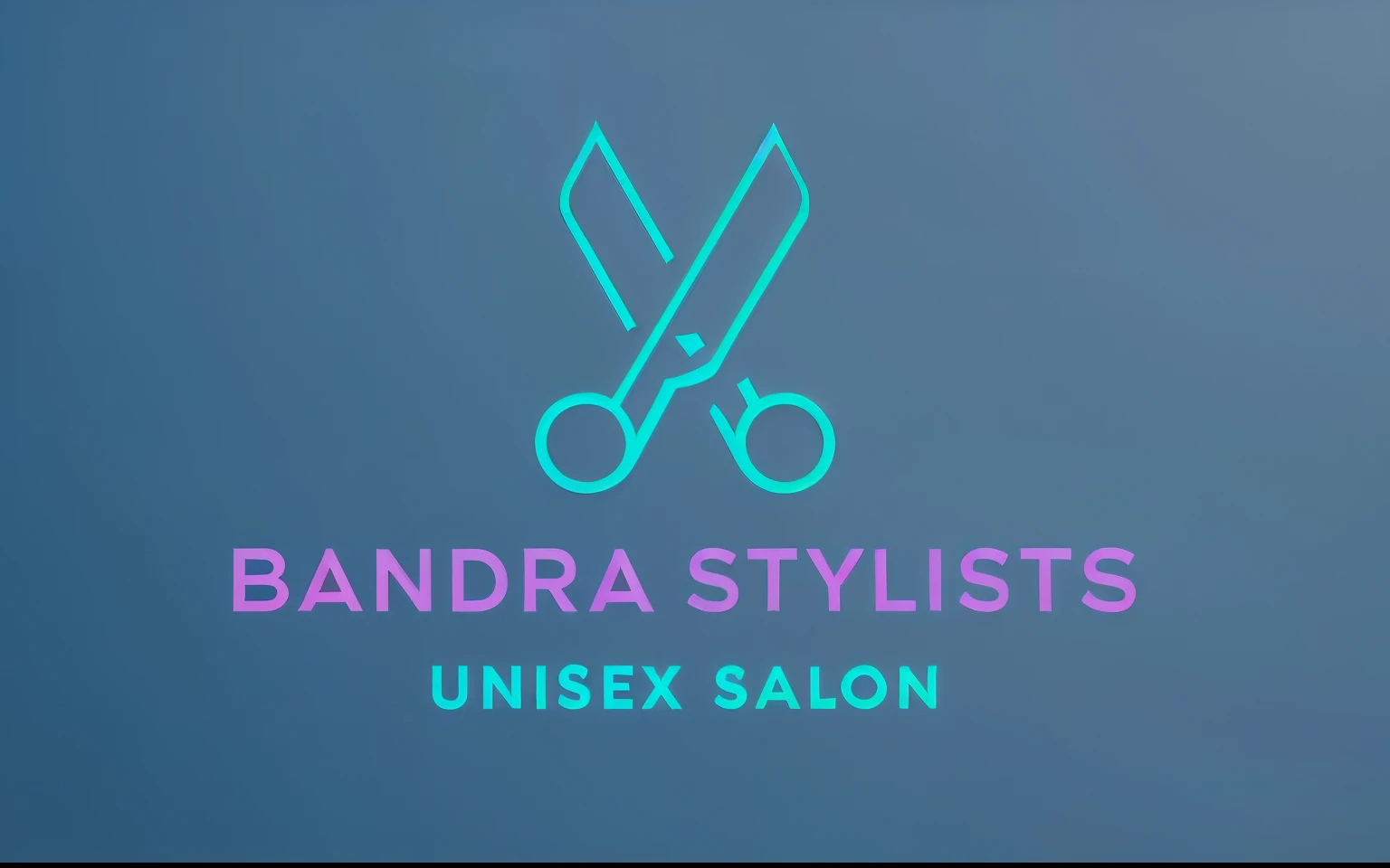 a close up of a pair of scissors on a blue background, business logo, minimalistic logo, unique styles, 💋 💄 👠 👗, minimalistic aesthetics, stylish hairstyles, mixed styles, logo design, promo art, pandora style, unusual, minimalist logo without text, official artwork, by Gina Pellón, by Ramon Silva, random artist