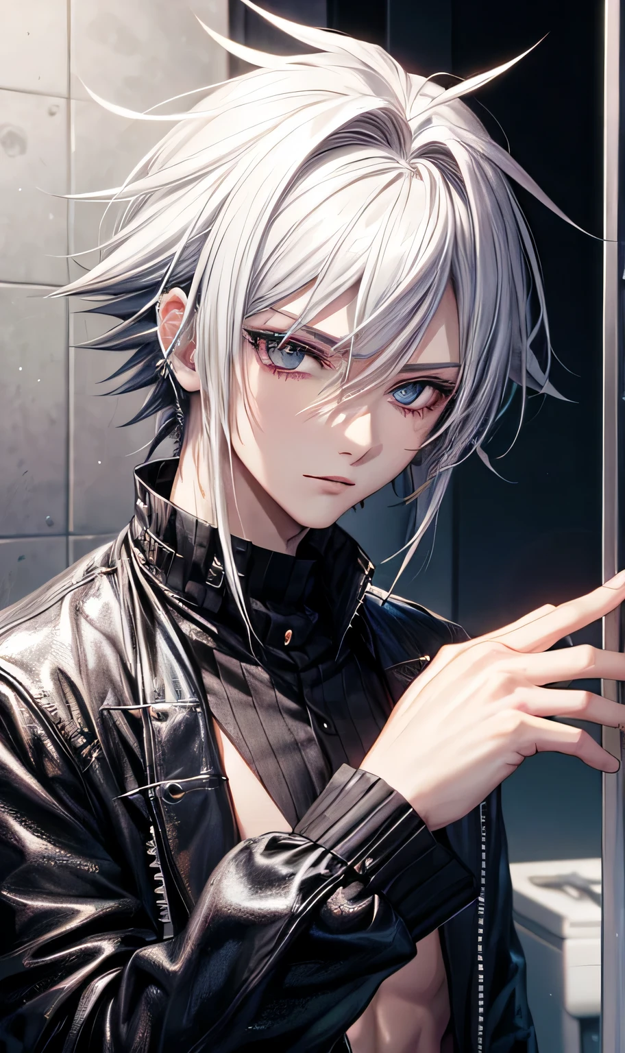 male,silver hair,Spiky Hair,Visual Kei,