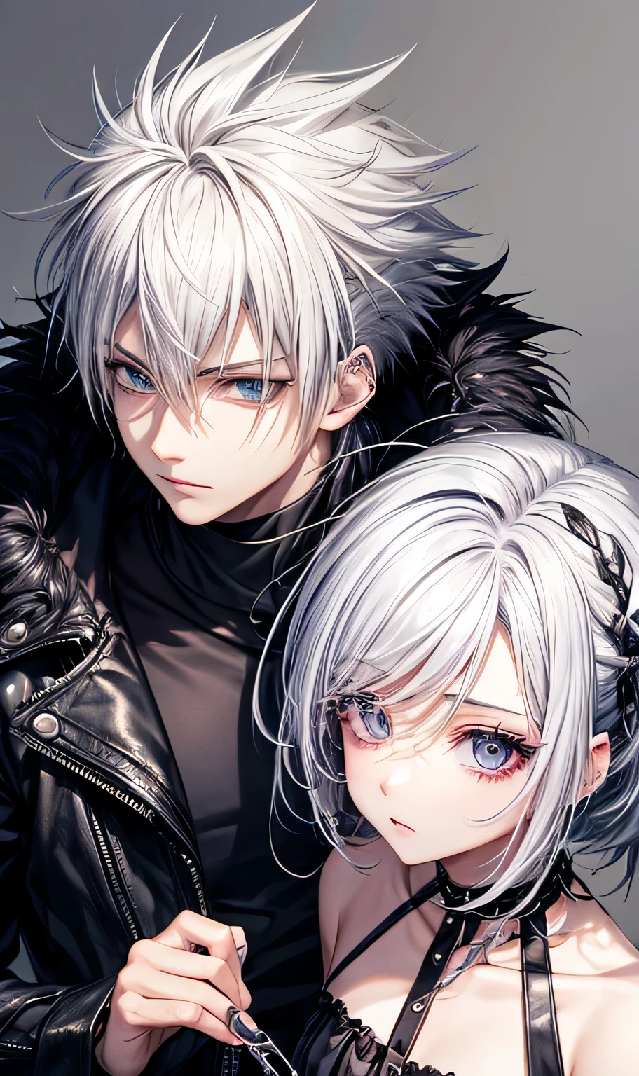 male,silver hair,Spiky Hair,Visual Kei,
