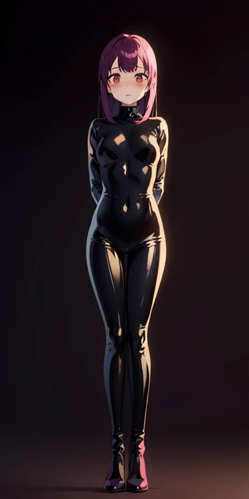 full body bondage latex girl (black background)