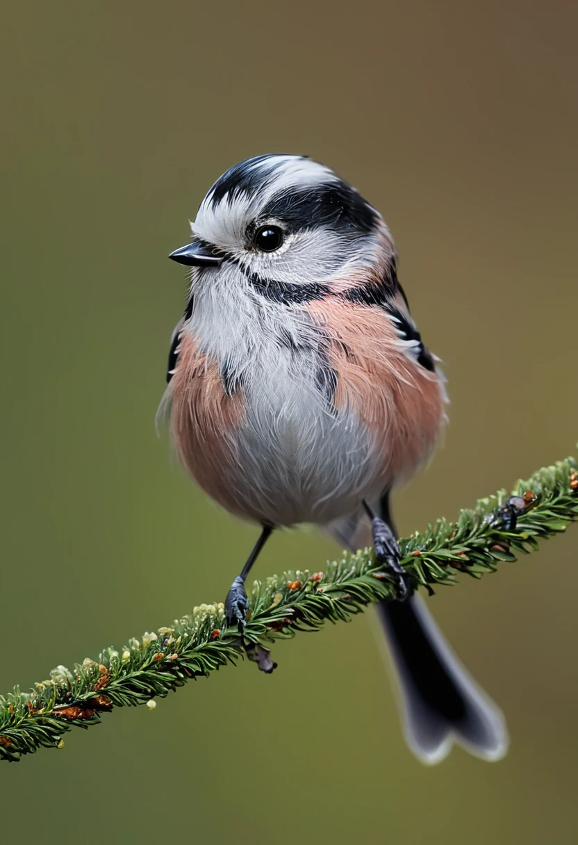 Long-tailed tit on a branch