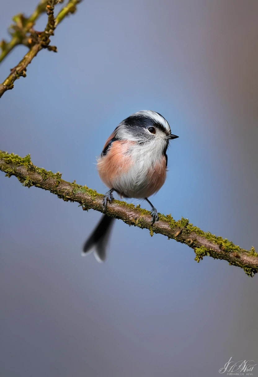 Long-tailed tit on a branch