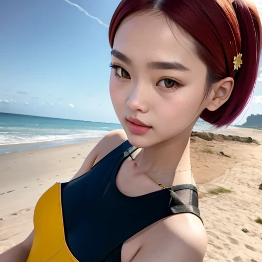 (masterpiece, best quality:1.2), Flat-head female soldier, solo