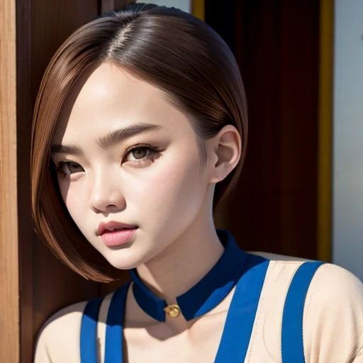 (masterpiece, best quality:1.2), Flat-head female soldier, solo