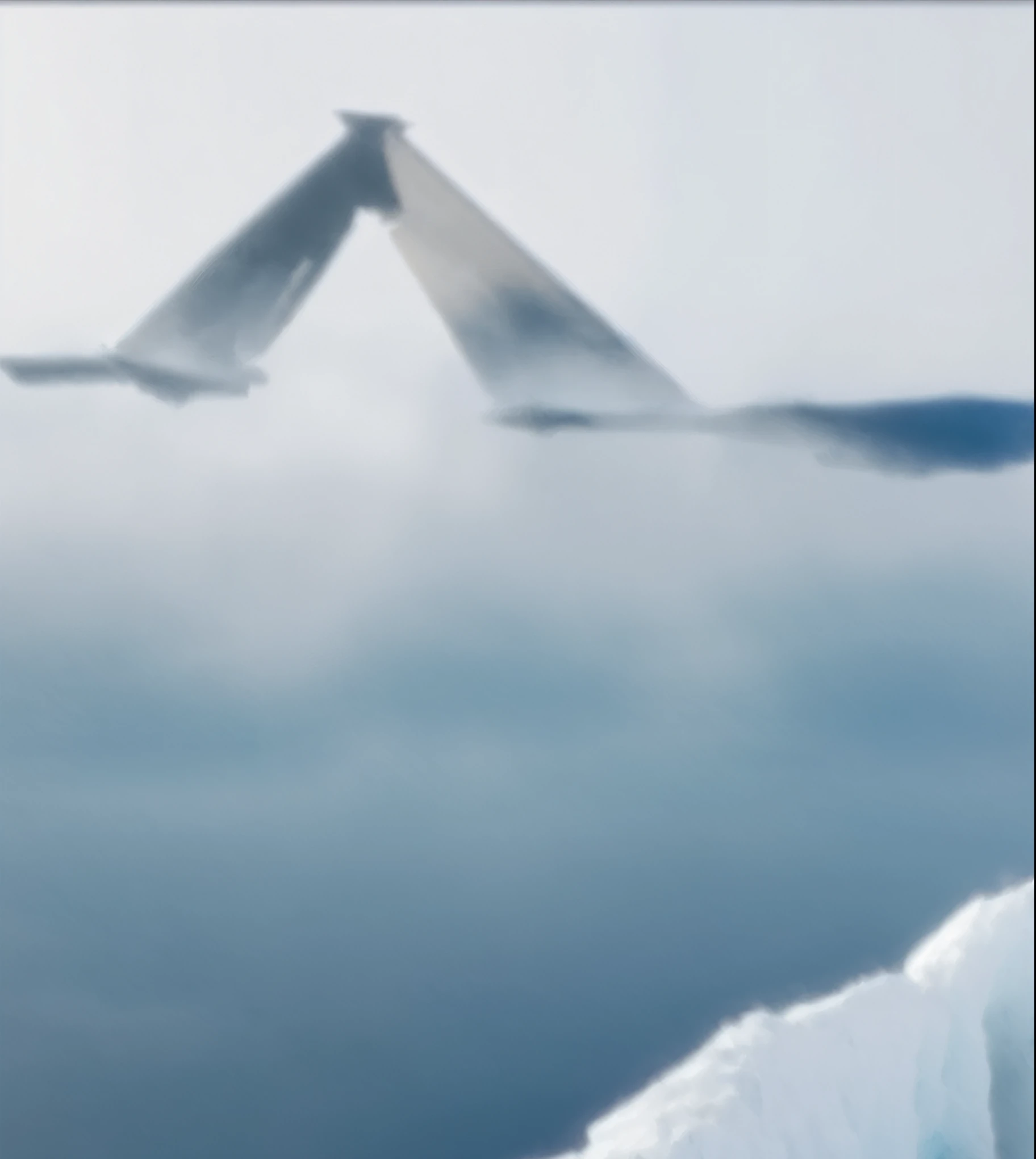 An airplane is flying over a large triangular mountain, mountain made of icebergs々, Electric cat flying on ice, screenshot of youtube video, Ice Volcano, National Geographic Footage, I can't believe it's real, Everything is made of ice, 遠くのIceberg, made of ice, Iceberg, video stills, Scary sharp ice, 背景にIceberg