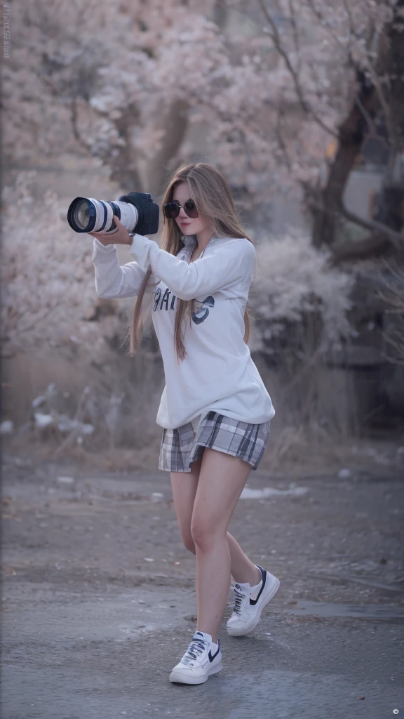 make a realistic photo, photographer girl , cute girl