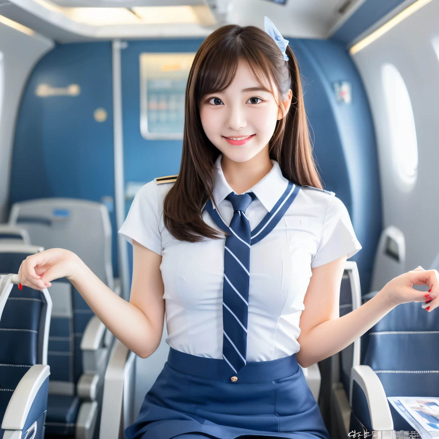 22 years old with a cute idol-like face Occupation: Flight Attendant Gentle and cute smile gently Medium size bust She is lifting her skirt with both hands to show her panties Raw photo genuine real Life Do not display copyright