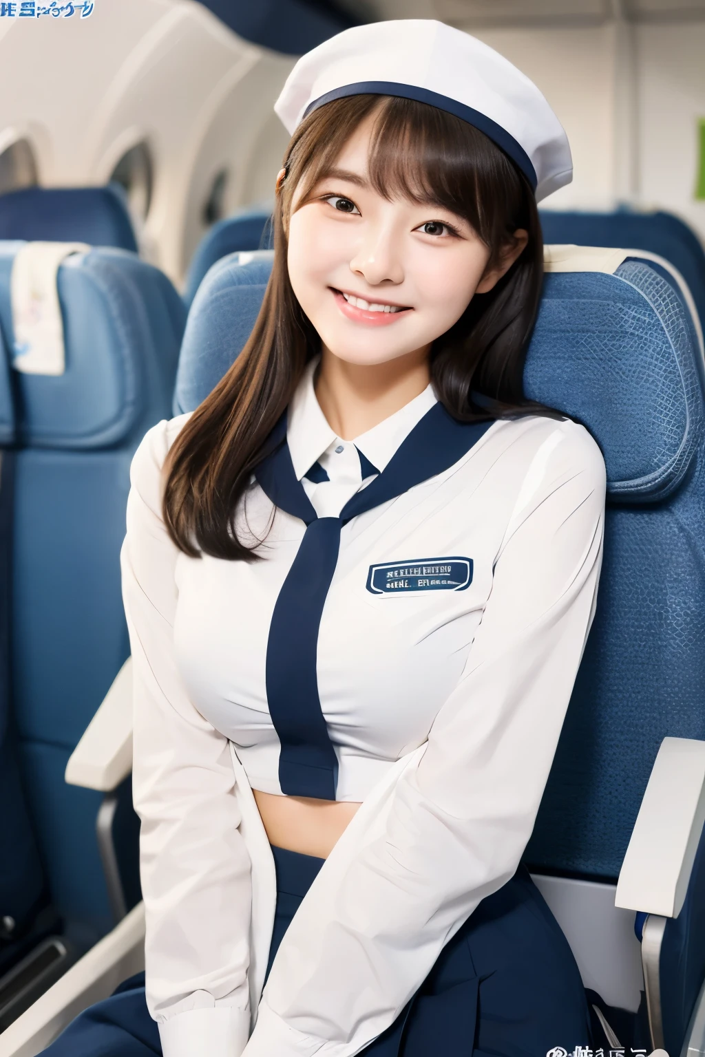 A 22-year-old with a cute, baby-faced idol-like face Occupation: Flight Attendant Gentle and cute smile gently Medium size bust She rolls up the front of her uniform skirt and shows me her panties. panties are clearly visible Raw photo genuine real High definition Do not display copyright