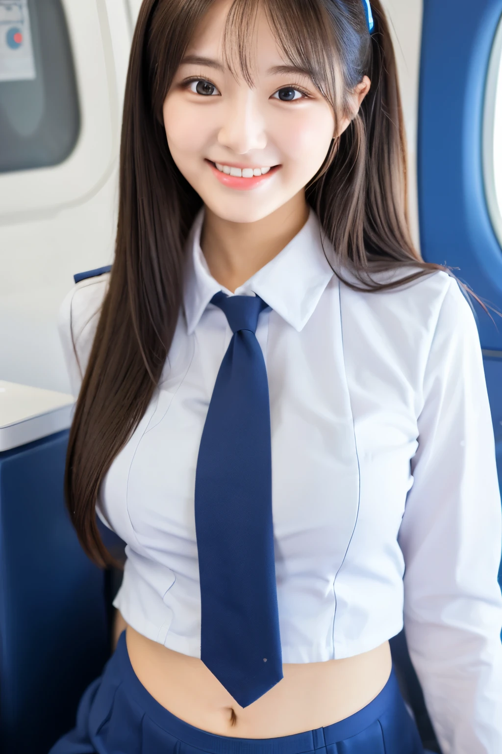 A 22-year-old with a cute, baby-faced idol-like face Occupation: Flight Attendant Gentle and cute smile gently Medium size bust She forgot to put on her uniform skirt so her panties were clearly visible full body figure Raw photo genuine real High definition Do not display copyright