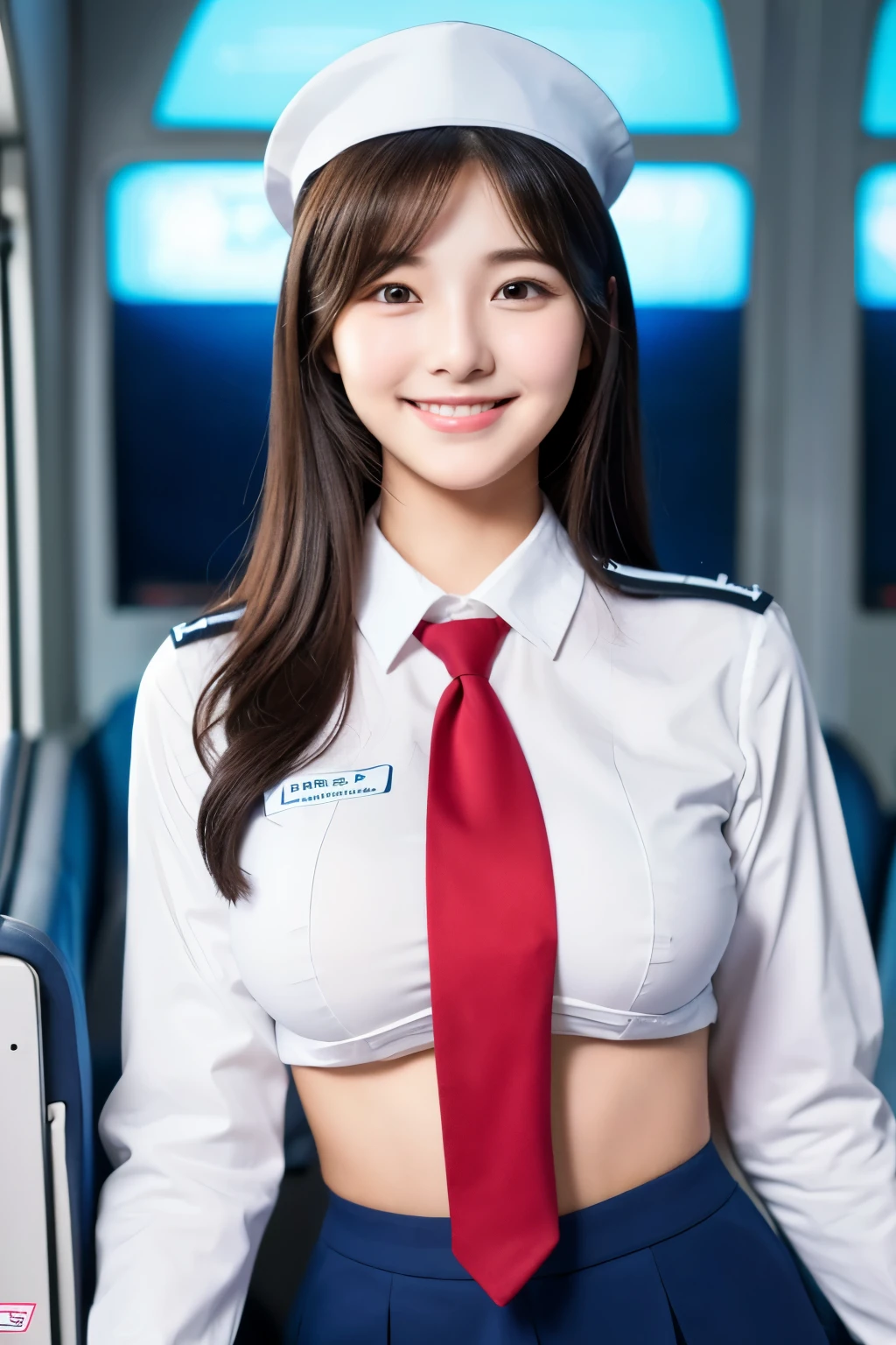 A 22-year-old with a cute, baby-faced idol-like face　Occupation: Flight Attendant　Gentle and cute　smile gently　Medium size bust　The uniform was designed to expose breasts and vaginas.　whole body posture　Raw photo　genuine　real　High definition　Do not display copyright