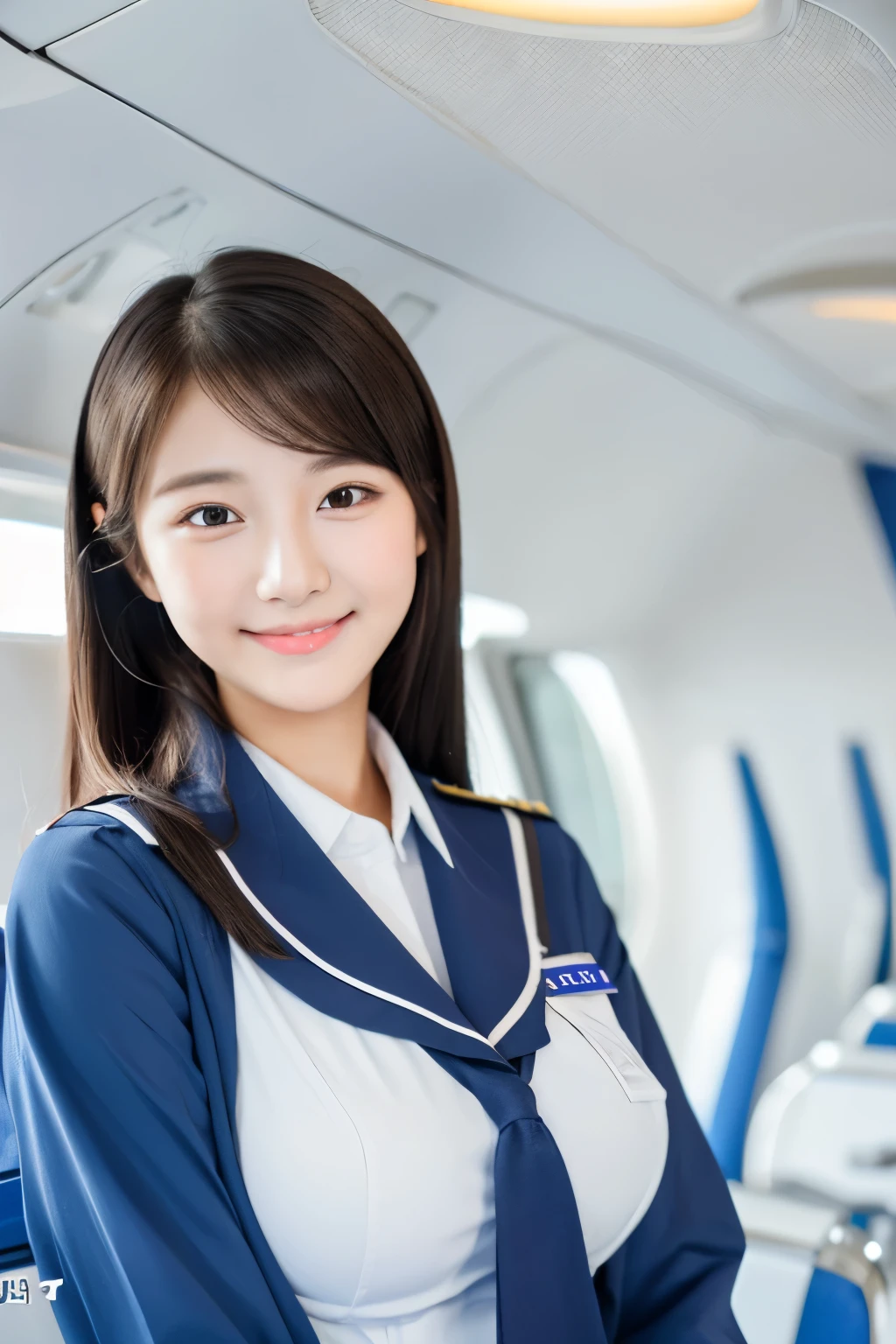 A 22-year-old with a cute, -faced idol-like face　Occupation: Flight Attendant　Gentle and cute　smile gently　Medium size bust　The uniform was designed to expose breasts and vaginas.　whole body posture　Raw photo　genuine　real　High definition　Do not display copyright