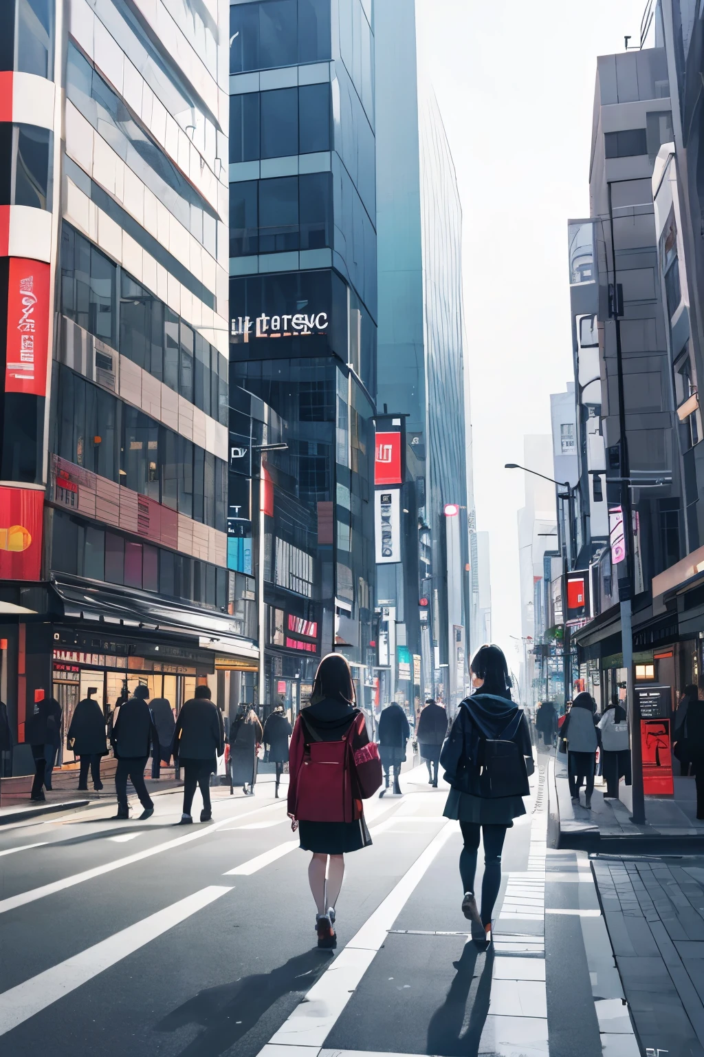 urban background, city streets, social issues, shibuya, masterpiece, perfect details, people walking