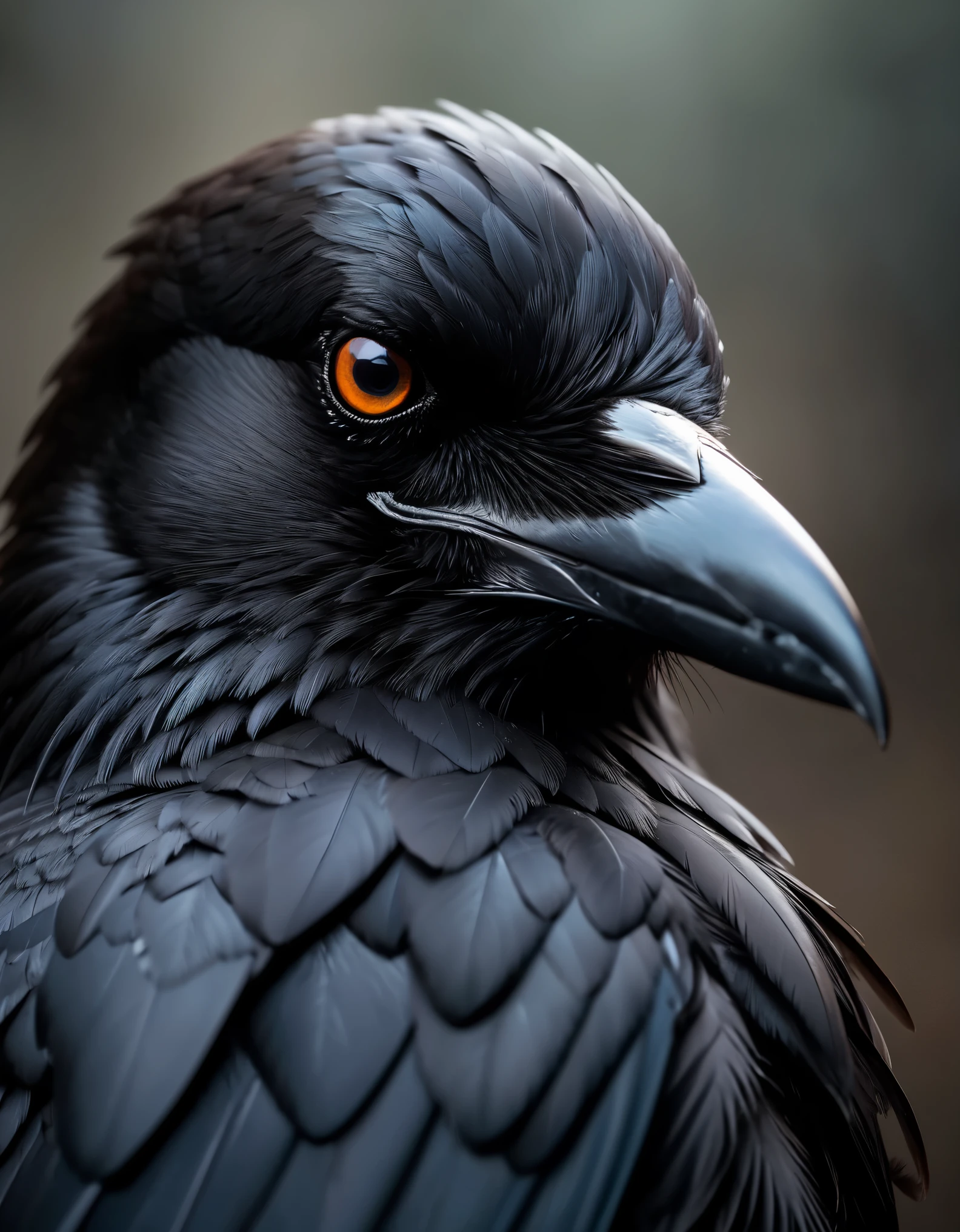 (best quality,4k,8k,highres,masterpiece:1.2),ultra-detailed,(realistic,photorealistic,photo-realistic:1.37),crow,black feathers,mysterious ambiance,detailed depiction,feather texture,crow eyes,staring ahead,dark background,surrealism,gothic,ethereal,vivid colors,subtle lighting