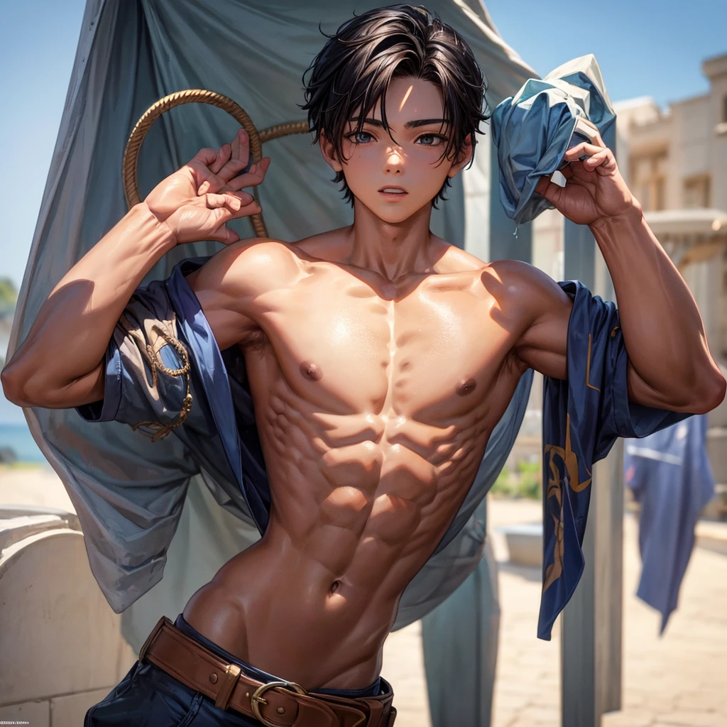 Sculptural body in a very beautiful outdoors male young boy entire sculptural and beautiful body