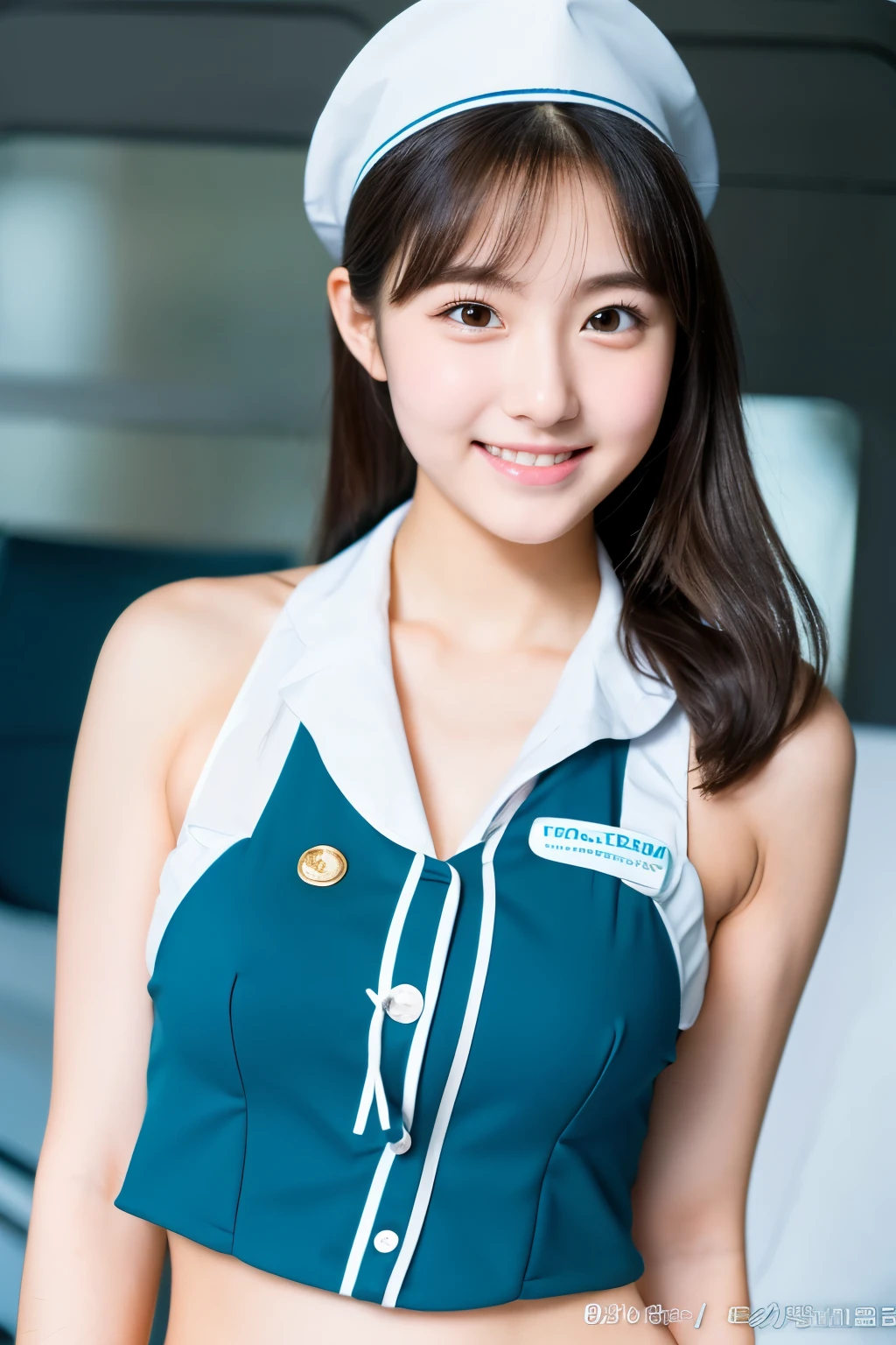 A 22-year-old with a cute, idol-like face and a .　Occupation: Flight Attendant　Gentle and cute　smile gently　small bust　It&#39;s a bikini-style uniform.　Standing of the whole body　You can see all the way to the tips of your feet　Raw photo　genuine　real　High definition　Do not display copyright