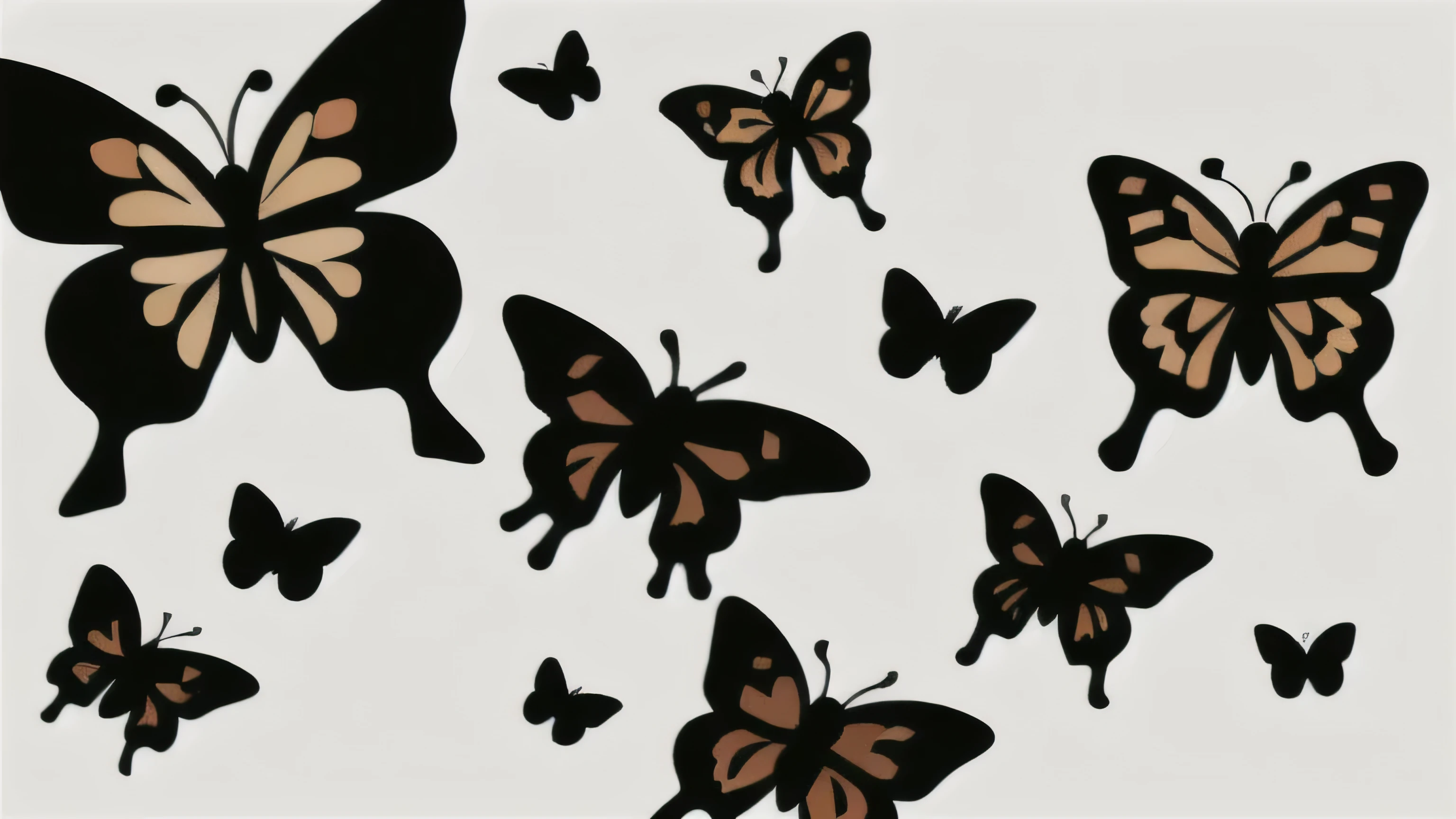 a group of black butterflies flying through the air, butterflies flying, butterflies floating in the sky, black butterflies, butterflies, isolated white background, butterflies in the foreground, the background is white, butterfly, butterflies and birds, background is white, harmony of butterfly, canvas print, butterflies and worms, on a gray background, 4 k, 4k, black and white vector
