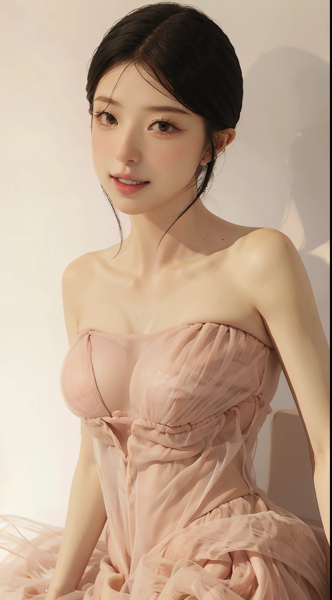 best quality, masterpiece, ultra high resolution, (lifelike:1.4), original photo, 1 girl, Off the shoulders, movie lighting