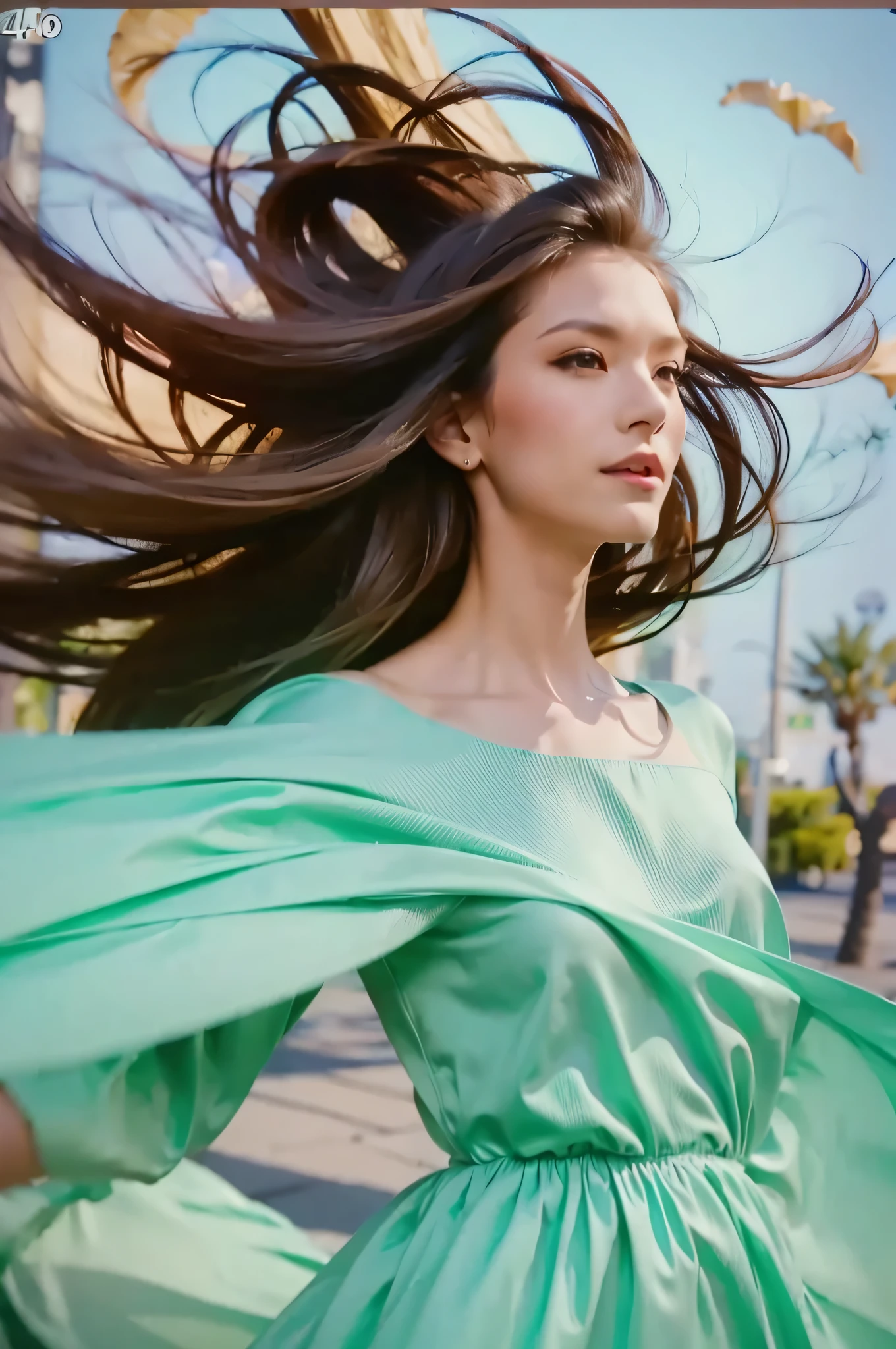 (masterpiece, highest quality:1.2), (highest quality, 4k, Super detailed, High resolution, masterpiece:1.2), bright summer day, outdoor, beautiful scenery, strong wind,A stunningly beautiful woman in a pink dress, Dresses and skirts fluttering in the wind (((female bust shot)))、 Dresses blown in the wind, Undulating fabric, swirling gust of wind, Scattered papers and debris floating in the air, long flowing black hair, wonderful eyes, lip whole, radiant smile, 、Slender curvaceous beauty, 、elegant posture, Photo with blurred bokeh background, bustling street (street:0.8), crowds of people々 (people々, crowd:1), Bright colors, High definition、soft and warm lighting.