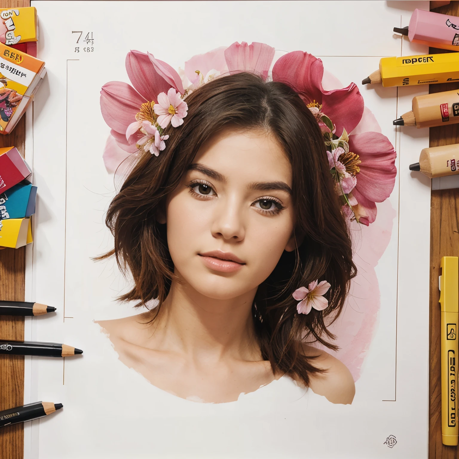 Draw 7 flowers