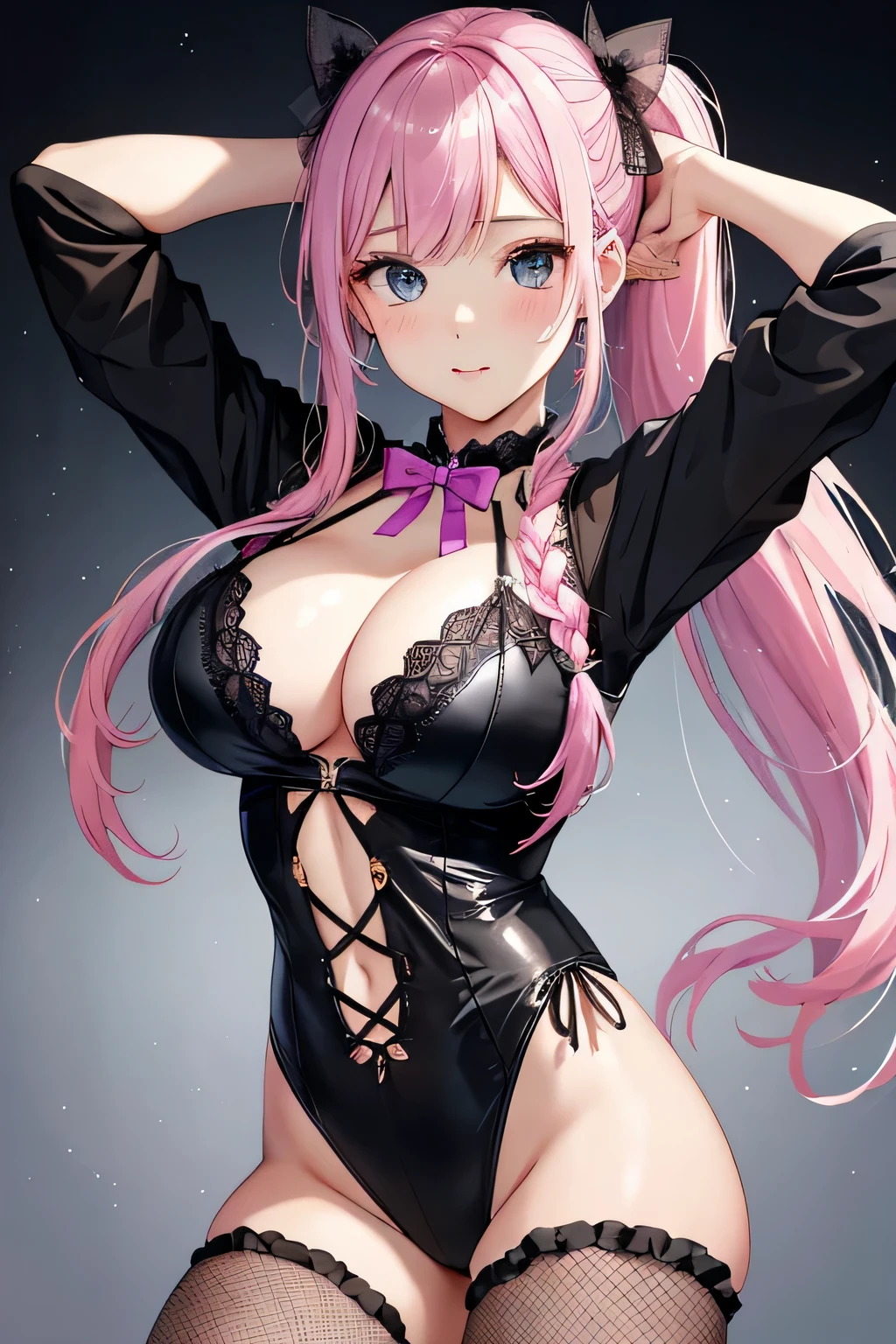 (highest quality:1.4))、High resolution、detailed background、(detailed beautiful face:1.4)、(anatomically correct)、detailed facial expressions、beautiful and smooth skin、beautiful age girl、two beautiful girls、(huge breasts:1.3)、cute hair color、braided ponytail、realistic、perfect body line、attractive ass、Uplifting、cowboy shot、
((Cute beautiful girl doing rhythmic gymnastics in the school gym))、
Ribbon routines are a common feature of rhythmic gymnastics, where gymnasts perform tricks while gracefully manipulating the ribbon.、Dynamic movements using ribbons and bows swaying in the wind、
Leotards are a common costume used in rhythmic gymnastics.、Pair with fishnet tights、By incorporating off-the-shoulder and lace-up details into the design of leotards and tops,、It can create a sexy look、
Adding see-through accents and rhinestone embellishments to your outfit can give it a more sexy vibe.、
Coordinating with vibrant colors will give you a unique and sexy look.、cute