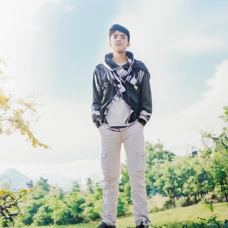 donot change the face , change the backgroung and make it anime type