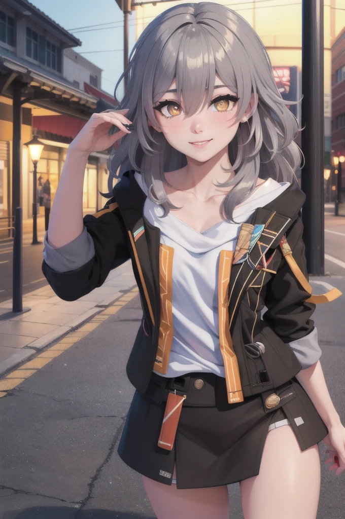 (masterpiece,best quality:1.4),(highres,perfect anatomy:1.2),official wallpaper,pixiv id,
outdoors,street,lamppost,
1girl,solo,(full body:0),silver hair,bronya zaychik,
collarbone,(long hair,bangs,hair between eyes),(bright pupils,detailed pupils,glint),seductive smile,(blush:0),
