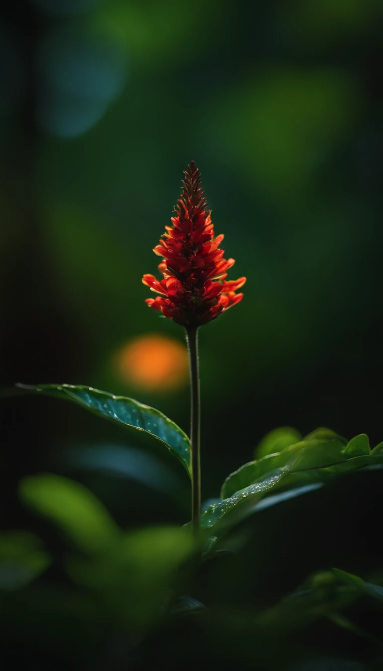 close-up de uma raposa em uma floresta encantada, noite, vaga-lumes, Volumetric Haze, Halation, flor, dramatic atmosphere, Centralizado, thirds rule, 200mm macro launch 1.4T