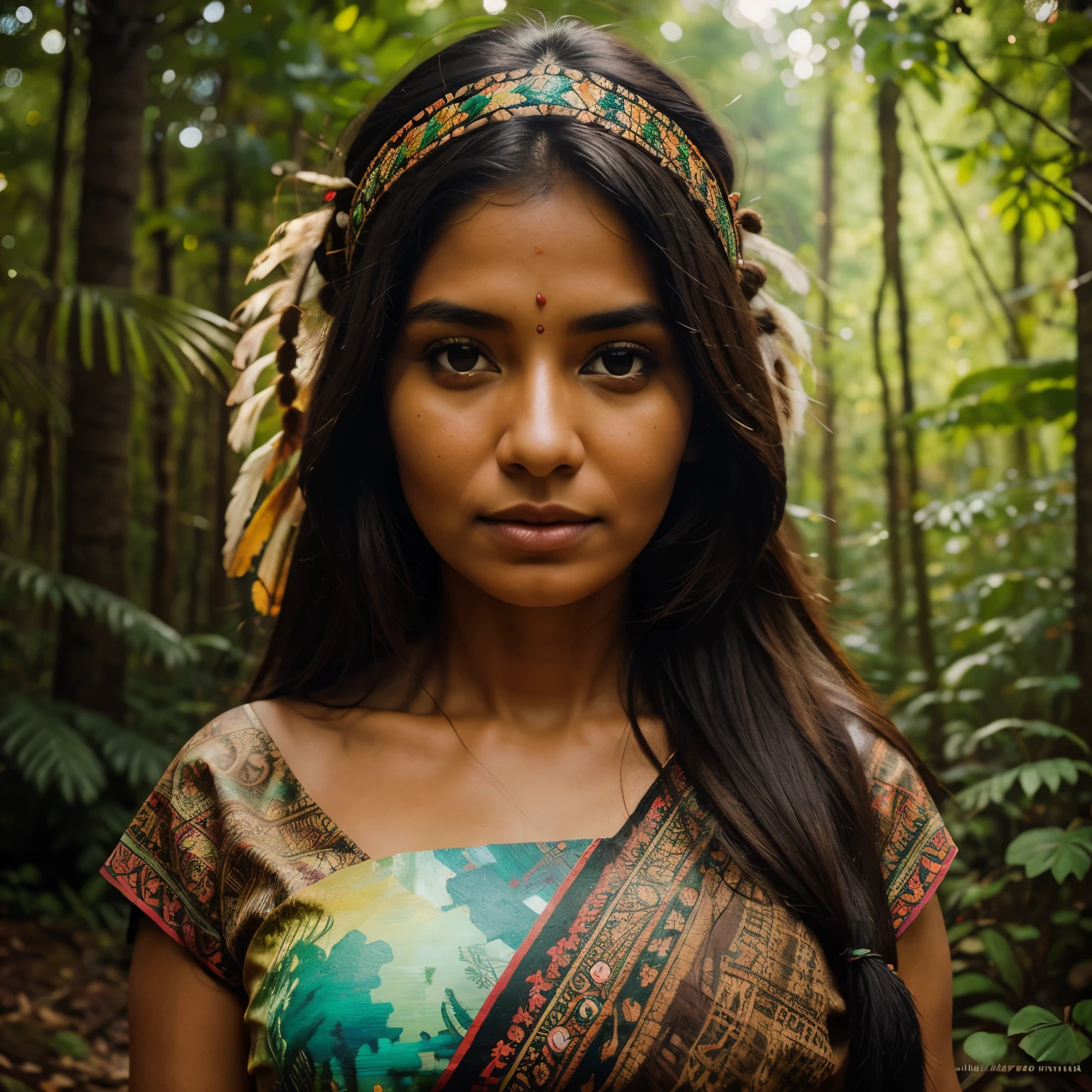 People gathered different indigenous ethnicities in the forest