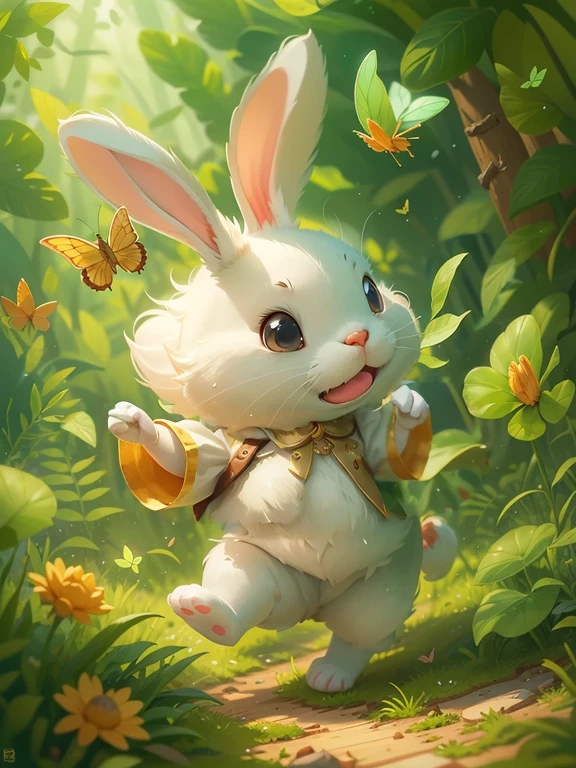 Little white rabbit full hands，Dancing，