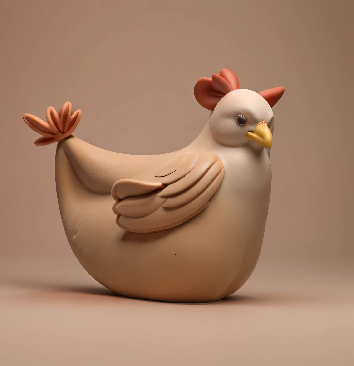Chicken sculpture,clay,best quality,3D rendering style