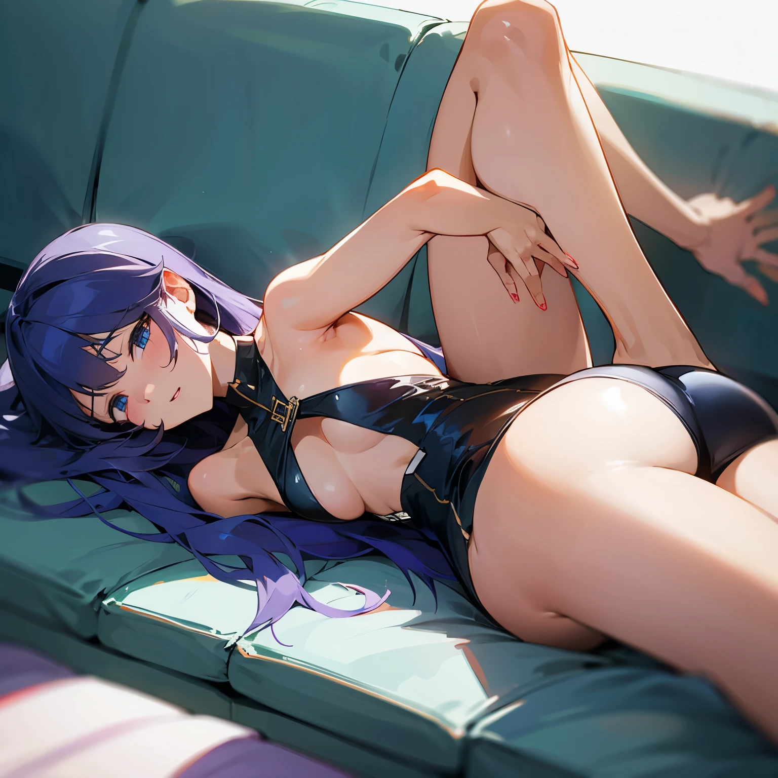 Sexy anime in sofa