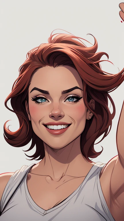 Personagem usando roupasestilo Cartoon Burlesque roupas de xena princesa guerreira Connelly omagem de desenho animado de uma mulher .cartoon style illustration, estilo de arte dos computadores roupas de vampira desenhos animados, estilo de arte dos desenhos animados, smile showing teeth dirty with criminal blood Digital illustration style, design de personagens altamente detalhado, arte digital detalhada fofa, City fan art, Design de personagens de retrato, beautiful digital illustration, retrato de alta qualidade, Arte em quadrinhos, mulher jovem. expression of sexual desire white background stained with criminal blood
