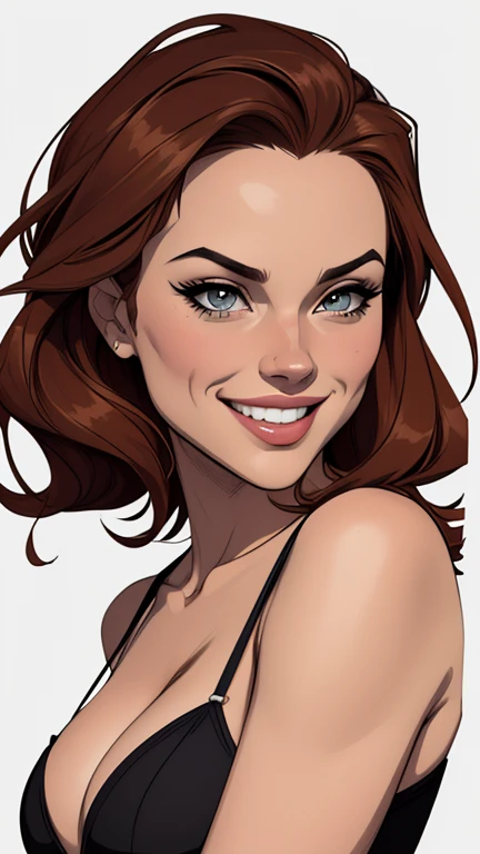 Personagem usando roupasestilo Cartoon Burlesque roupas de inferno Connelly omagem de desenho animado de uma mulher .cartoon style illustration, estilo de arte dos computadores roupas de vampira desenhos animados, estilo de arte dos desenhos animados, smile showing teeth dirty with criminal blood Digital illustration style, design de personagens altamente detalhado, arte digital detalhada fofa, City fan art, Design de personagens de retrato, beautiful digital illustration, retrato de alta qualidade, Arte em quadrinhos, mulher jovem. expression of sexual desire white background stained with criminal blood